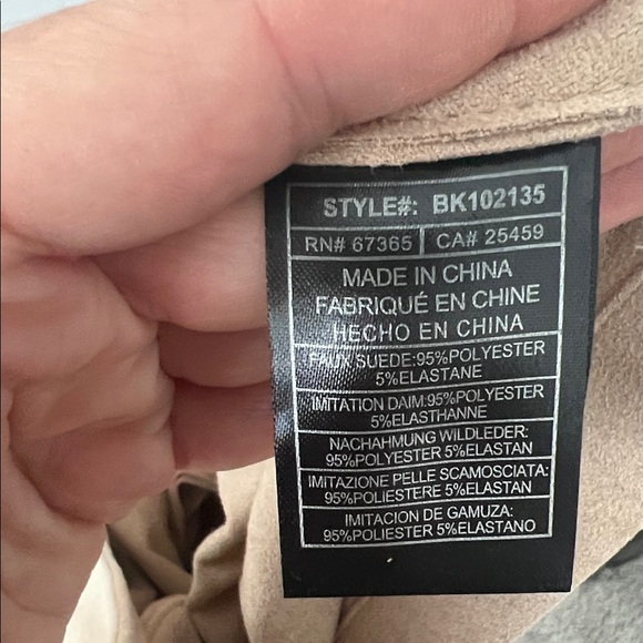 BB Dakota Faux Suede Tan Draped Jacket Size S - Picture 7 of 7